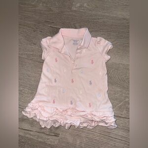 Polo by Ralph Lauren Light Pink Kids Polo with Ruffle Hem